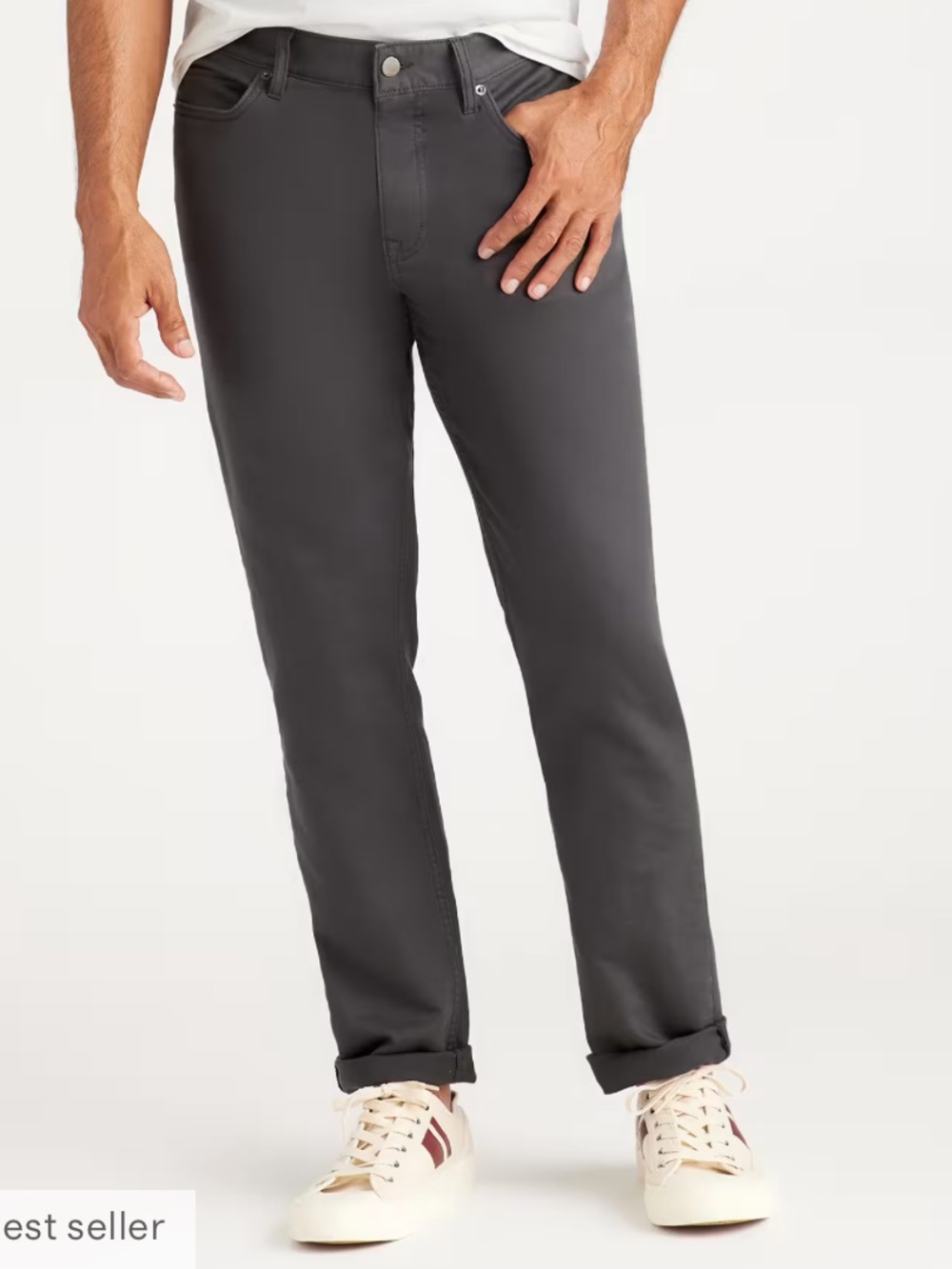 Quince Men's 5-Pocket Chinos in Charcoal 33x32